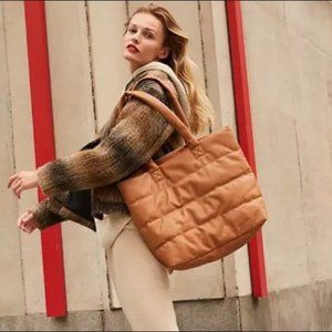 NWT Madewell Leather Transport Tote: Puff Edition